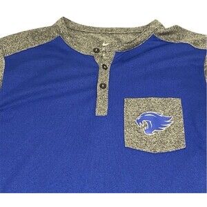 Kentucky Wildcats Nike Dri Fit Shirt Mens Large Blue Gray Pocket Logo Henley